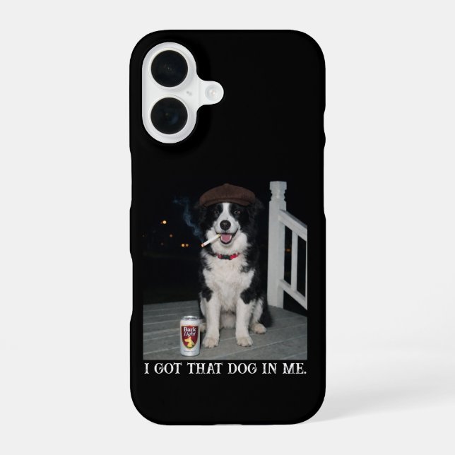 Coque iPhone 16 J'ai Ce Chien En Moi, Mème Amusant de Border Colli (Verso)