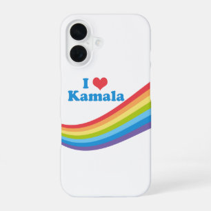 Coque iPhone 16 J'aime Kamala Harris Mignon Arc-en-ciel Politique