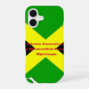 Coque iPhone 16 J'aime la Jamaïque   Conception artistique de typo