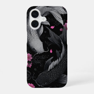 Coque iPhone 16 Japonais Koi Fish mode foncé