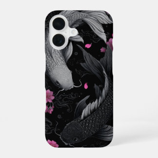 Coque iPhone 16 Japonais Koi Fish mode foncé