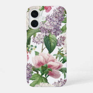 Coque iPhone 16 Jardin de fleurs de pivoines et de lilas motif aqu