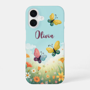 Coque iPhone 16 Jardin de papillons pastel fantaisiste