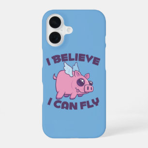 Coque iPhone 16 Je crois que je peux voler Cochonnet Mignon Kawaii