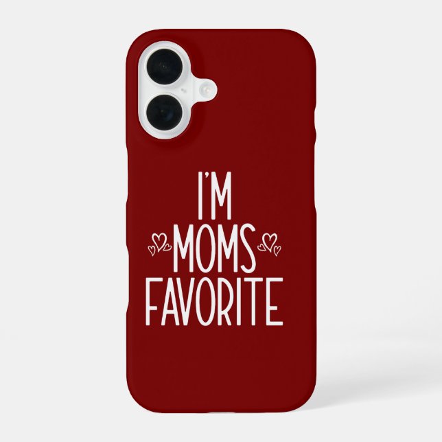 Coque iPhone 16 Je suis le préféré de maman (Verso)