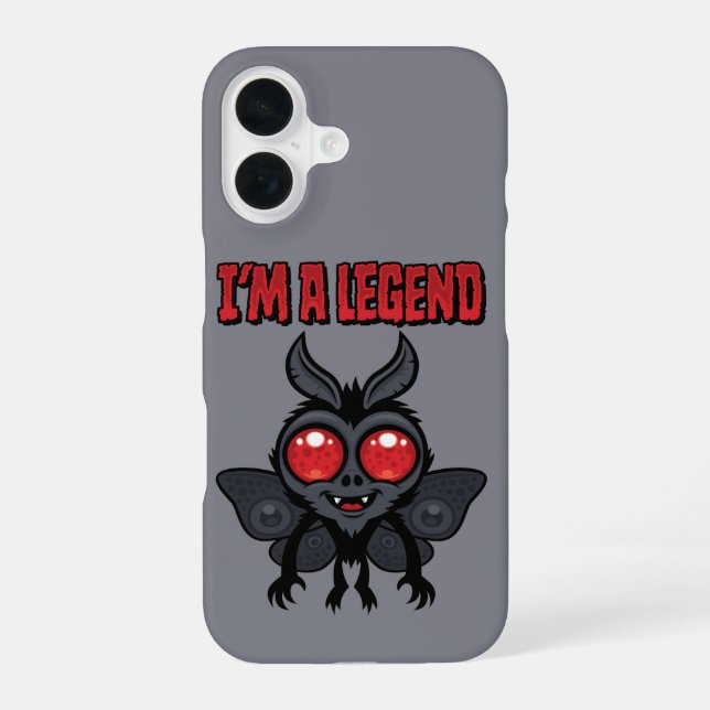 Coque iPhone 16 Je suis une légende - Mothman mignon effrayant (Verso)