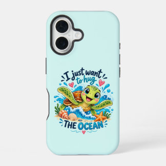 Coque iPhone 16 Je veux juste serrer l'océan dans mes bras – Tortu