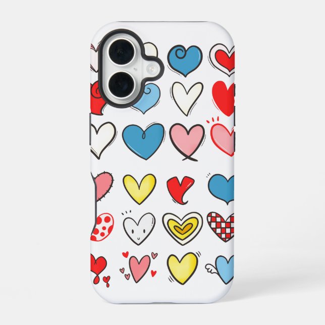 Coque iPhone 16 Je Vous Coeurs Vraiment (Verso)