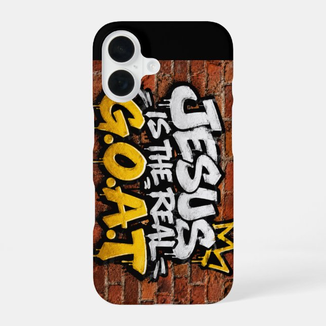 Coque iPhone 16 Jésus est le véritable G.O.A.T (Verso)