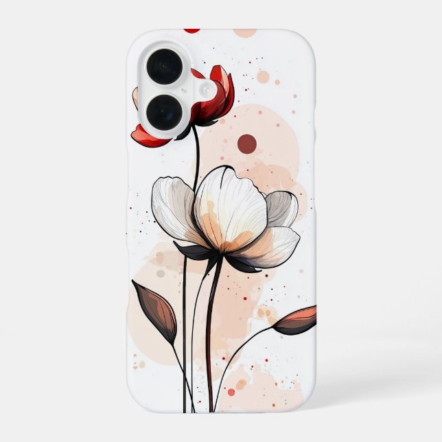 Coque iPhone 16 Jeu de Pétales Dorés (Verso)