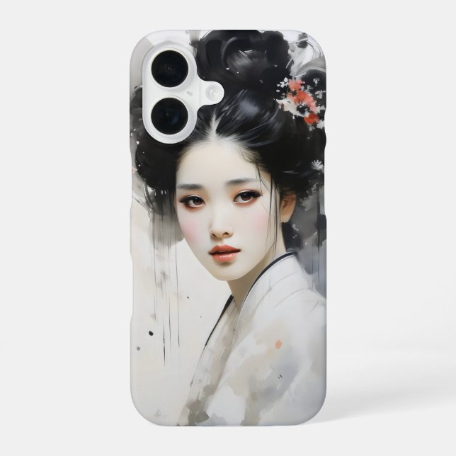 Coque iPhone 16 Jeune Fille Geisha (Verso)