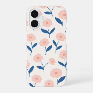 Coque iPhone 16 Joli Boho Chic Fleurs Rose Motif