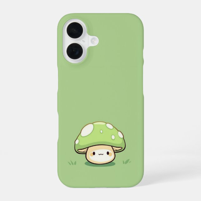 Coque iPhone 16 Joli champignon vert – Étui iPhone Nature Fantaisi (Verso)