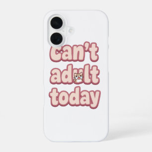 Coque iPhone 16 Joli Graphique Rose avec Chat qui Regarde