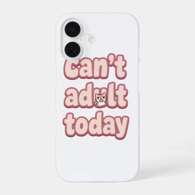 Coque iPhone 16 Joli Graphique Rose avec Chat qui Regarde (Verso)