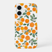 Joli motif botanique d'orange de citrus à l'aquare
