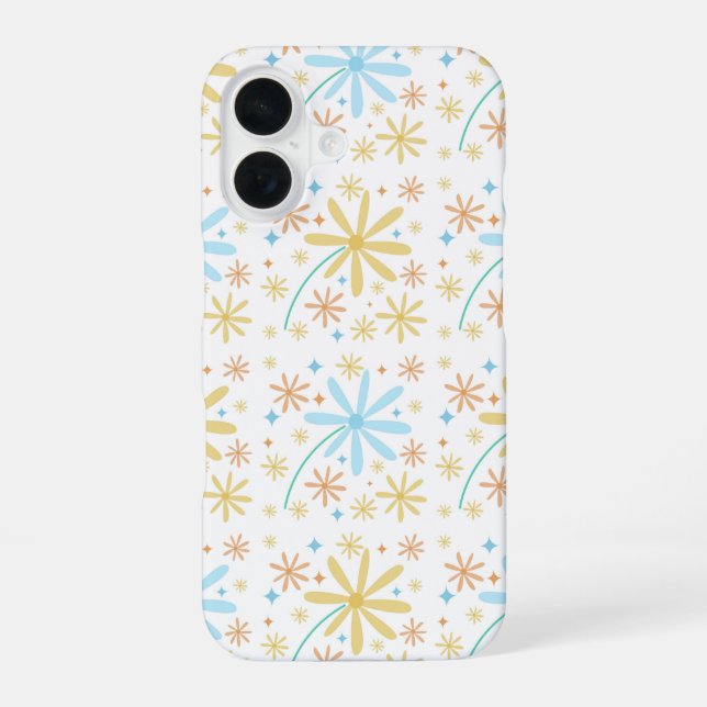 Coque iPhone 16 Joli motif de fleurs design (Verso)