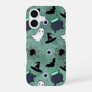 Coque iPhone 16 Joli motif transparent pour Halloween