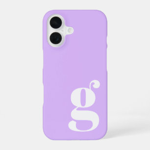 Coque iPhone 16 Jolie lettre de monogramme minimaliste en violet l
