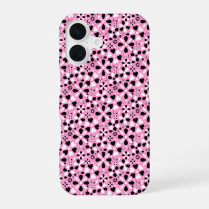 Coque iPhone 16 Jolies fleurs noires blanches
