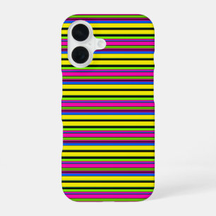 Coque iPhone 16 Jolies rayures colorées jaunes