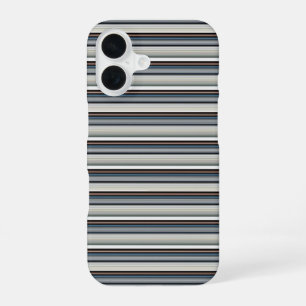 Coque iPhone 16 Jolies rayures grises blanches