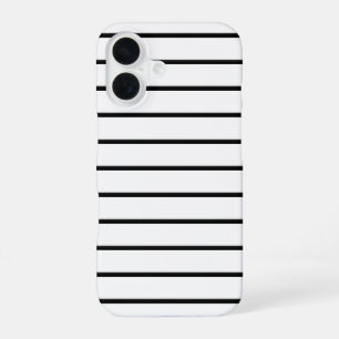 Coque iPhone 16 Jolies rayures noires et blanches