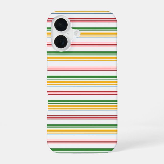 Coque iPhone 16 Jolies rayures vert jaune (Verso)