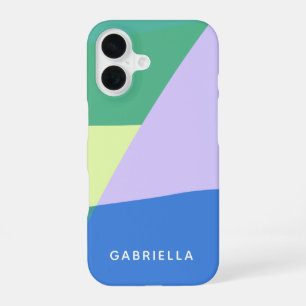 Coque iPhone 16 Jouer Abstrait bloc couleur Pastel Personnalisé