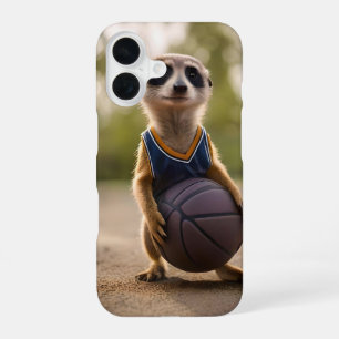 Coque iPhone 16 Joueur de basket-ball junior suricate