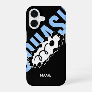Coque iPhone 16 Joueur de squash personnalisé