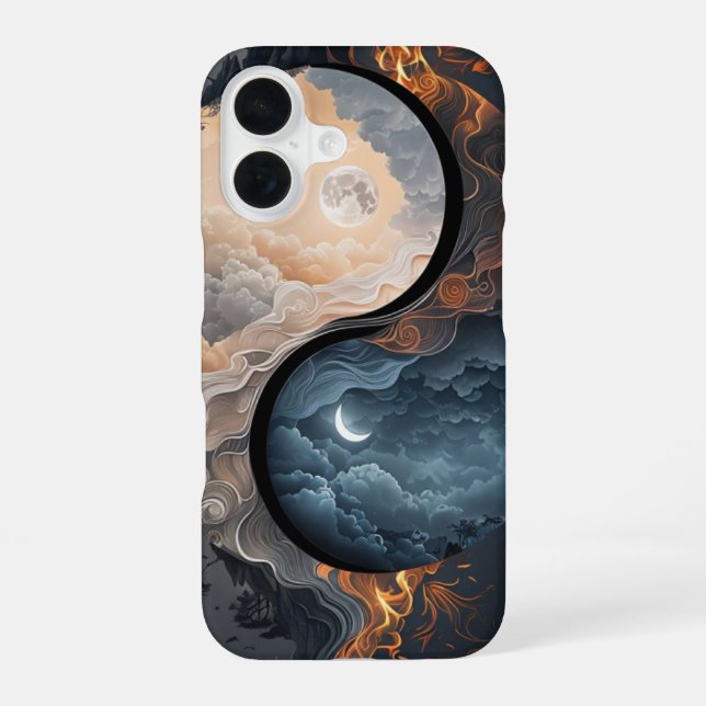 Coque iPhone 16 Jour & Nuit Ying yang  (Verso)