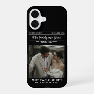 Coque iPhone 16 Journal Photo de mariés heureux