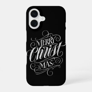 Coque iPhone 16 Joyeux CHRISTmas Christian Calligraphy Tableau de