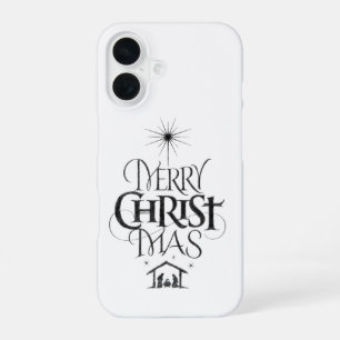 Coque iPhone 16 Joyeux Noël Calligraphie Chrétien Christ Dieu