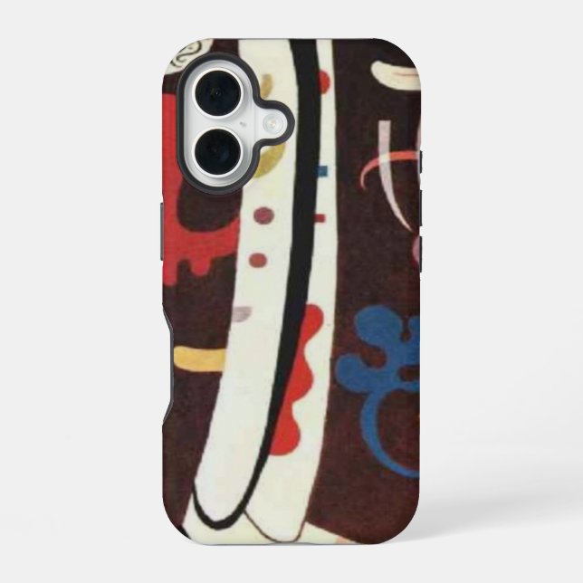 Coque iPhone 16 Kandinsky Brun avec Supplément Abstrait (Verso)