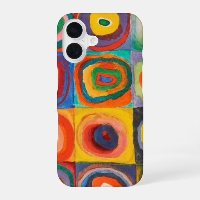 Coque iPhone 16 Kandinsky Carrés Cercles  (Verso)