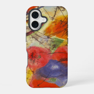 Coque iPhone 16 Kandinsky Noir frappe la peinture Abstraite