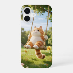 Coque iPhone 16 Kawaii Chat sur le boîtier de téléphone à aile