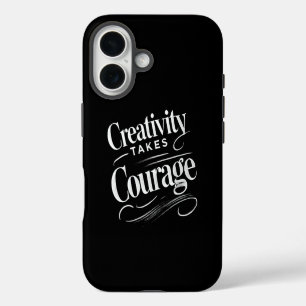 Coque iPhone 16 La créativité exige un design inspiré de l'art et