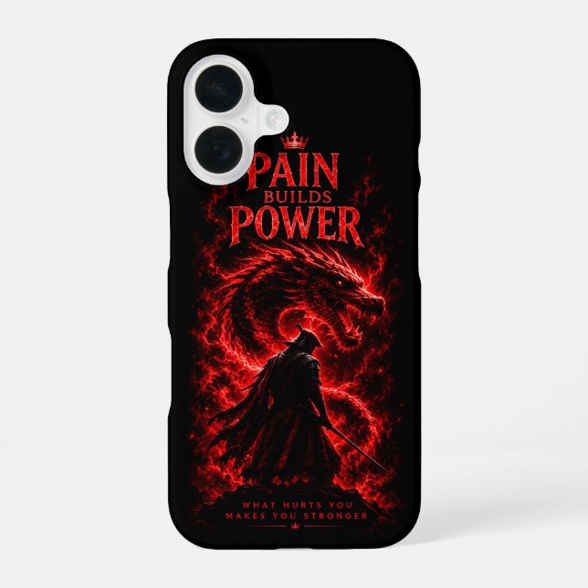 Coque iPhone 16 La douleur forge la puissance (Verso)