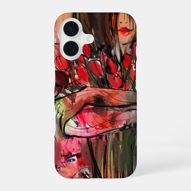 Coque iPhone 16 La fille avec les tulipes (Verso)