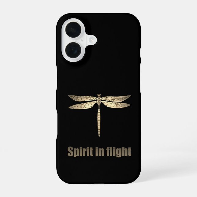 Coque iPhone 16 La libellule d'or en vol (Verso)