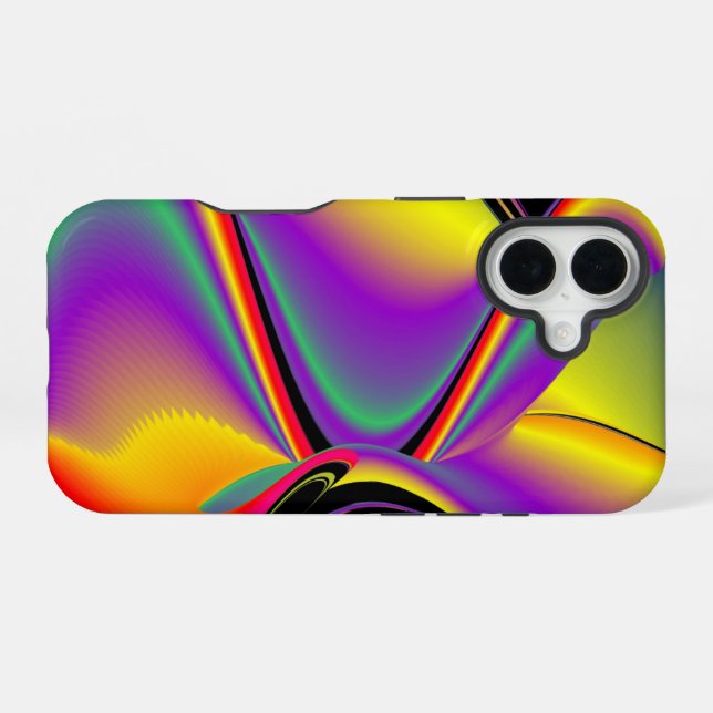 Coque iPhone 16 La magie des couleurs Abstrait Rainbowart 3D (Verso Horizontal)