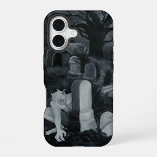 Coque iPhone 16 La nuit au cimetière - Diable