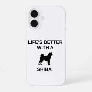Coque iPhone 16 la vie est meilleure avec un shiba