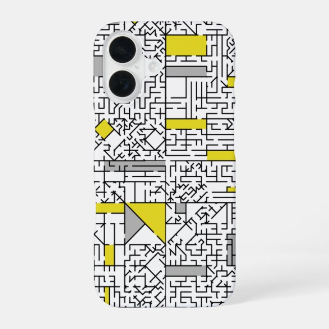 Coque iPhone 16 Labyrinthe Cubisme (Verso)