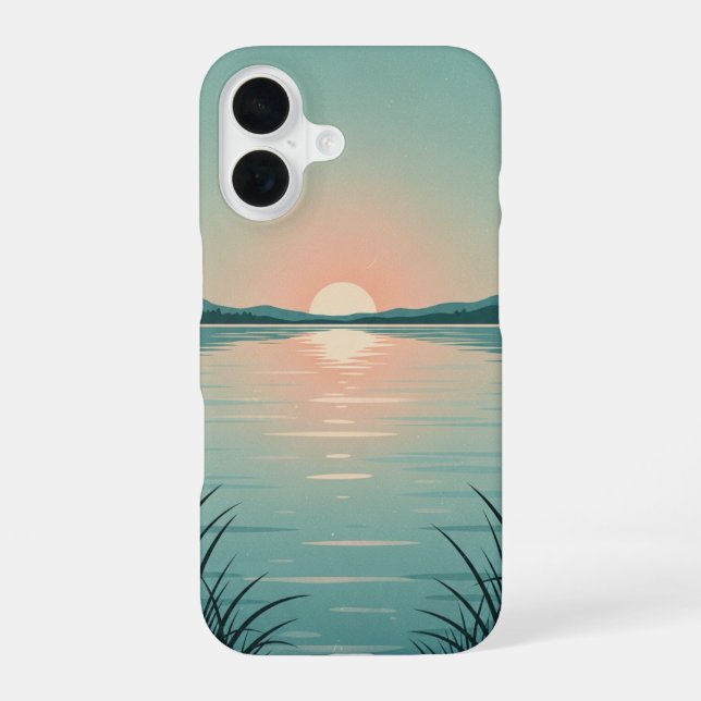 Coque iPhone 16 Lac Pastel Vintage (Verso)