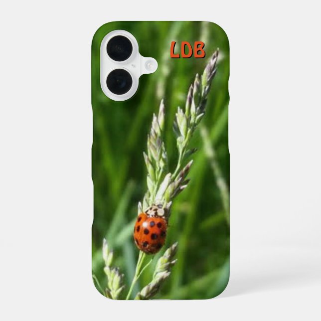 Coque iPhone 16 Ladybug sur l'herbe (Verso)