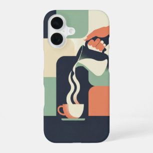 Coque iPhone 16 Lanceur Rétro Versant dans une Tasse